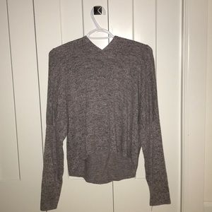 purple/gray cropped sweater